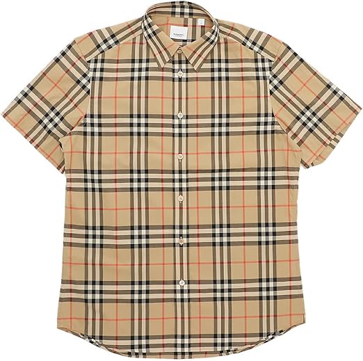 Amazon | [BURBERRY] [バーバリー] シャツ 半袖シャツ ベージュ メンズ